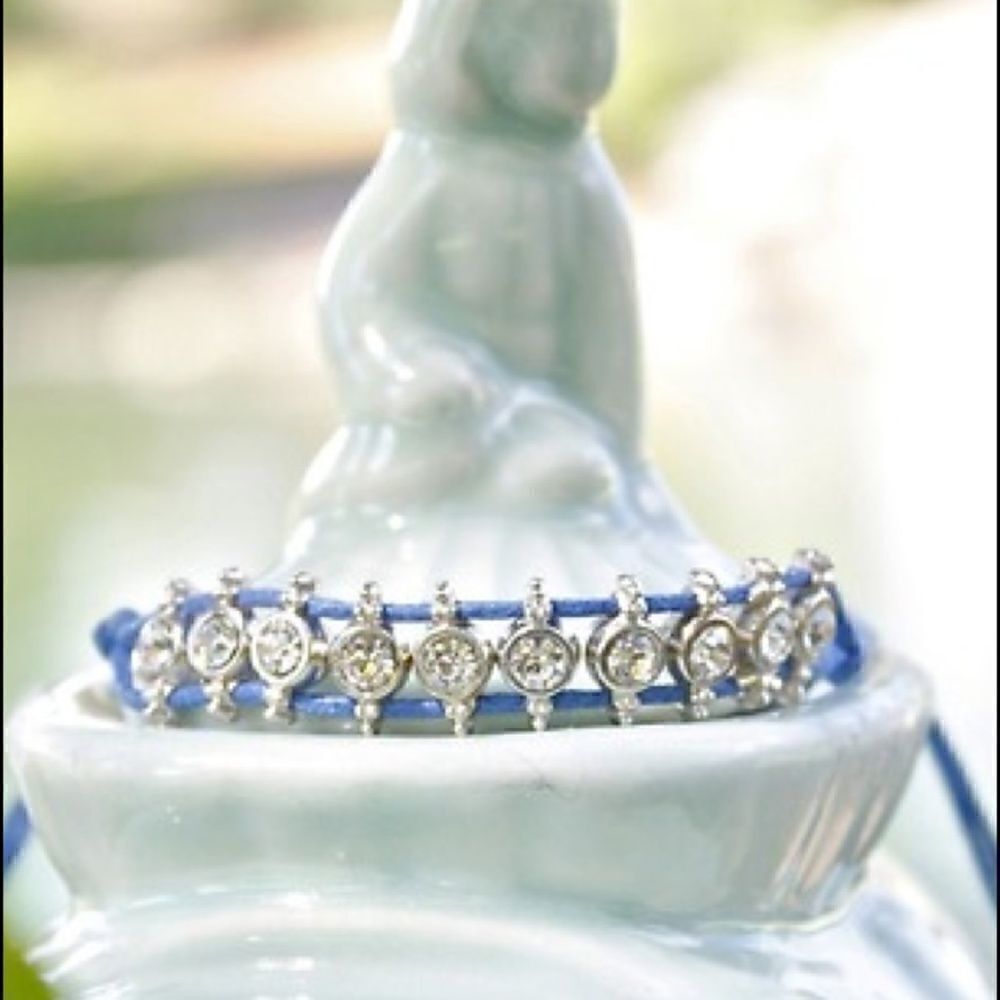 Blue Crystal Weave Bracelet 